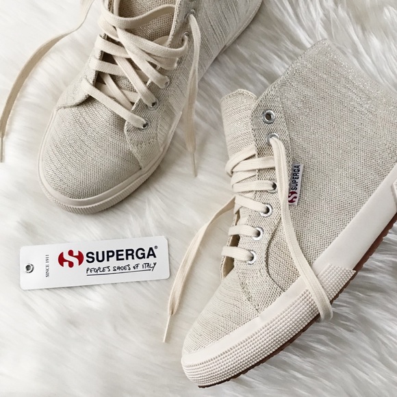 Superga Shoes - Superga 2095 Metallic Linen Lace Up Sneaker
